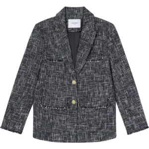 LK Bennett Jk Finch Tweed Jacket Indigo