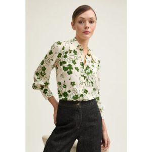 LK Bennett Tw Sonya Flower Blouse Green