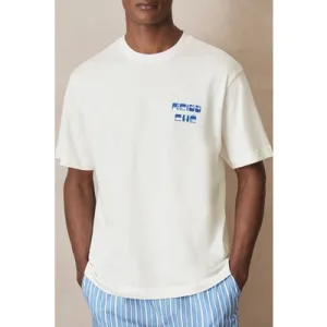 Reiss Ss Palm Tree Printed Tshirt White