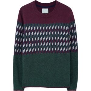White Stuff Baxton Pattern Crew Deep Red