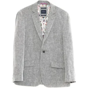 White Stuff Northcote Linen Blazer Grey