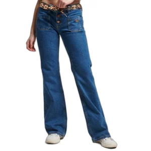 Slim fit flare jeans van biologisch katoen voor dames Superdry Vintage