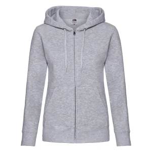 Fruit of the Loom Dames/Dames Premium Heather Hooded Jacket met rits Lady Fit (Heide Grijs)