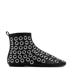 Mango enkellaarzen met eyelets zwart