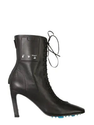 Off-White Boots – Lace-Up Black Leather Boots in zwart