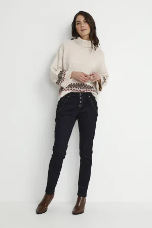 Jeans Curved fit black