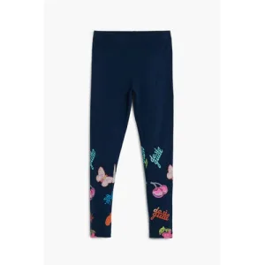Desigual slim high waist legging donkerblauw