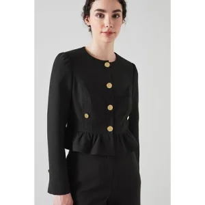 LK Bennett Folly Cropped Jacket Black