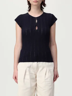 Sleutelgatdetail Geribbelde Brei Top