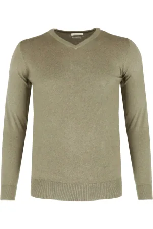 ETERNA Trui V-halsbeige, Effen