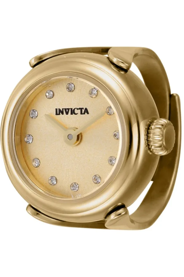 Invicta Mini 44483 Dames Horloge – Quartz Uurwerk – Roestvrij Staal met gouden Wijzerplaat – 17mm