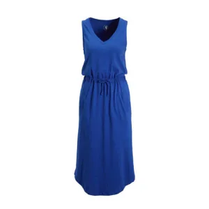 Anytime midi jurk met V-hals blauw