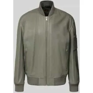 Boss Orange Regular fit leren jack in collegestijl, model ‘JAKRI’