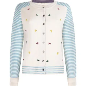 White Stuff Hawthorn Embroidered Cardi Grey Multi