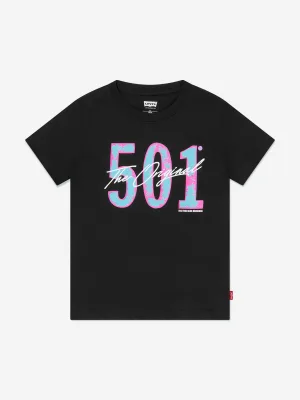 Levi’s Kinderkleding Jongens 501 The Original T-Shirt in Zwart