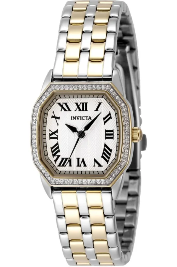 Invicta Wildflower 48999 Dames Horloge – Quartz Uurwerk – Roestvrij Staal met zilveren Wijzerplaat – 27mm