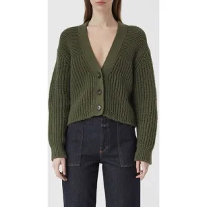 Closed V Cardigan Long Sleeve Knits Industrial Green