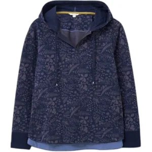 White Stuff Milo Hooded Sweat Navy Print