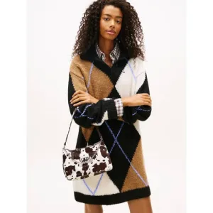 Tommy Jeans leren schoudertas TJW Cool Cow bruin