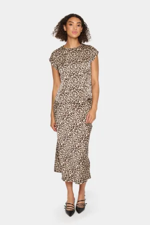 Blouse met korte mouwen Regular fit Black Reg Leo leopard