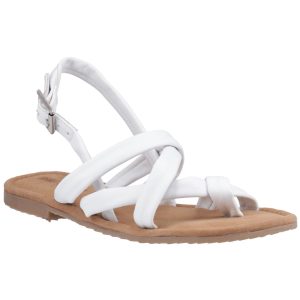 Hush Puppies Hope Leren Dames Witte Sandalen