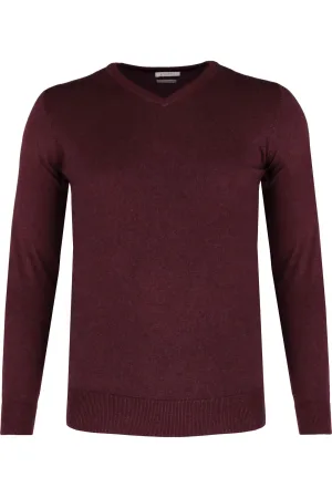 ETERNA Trui V-halsbordeaux, Effen