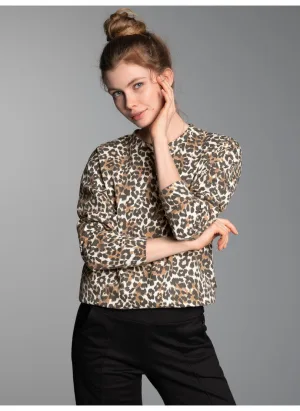 Trigema Sweatshirt TRIGEMA Sweatshirt met Allover-leopard-print