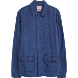 White Stuff Indigo Microcheck Overshirt Indigo Blue