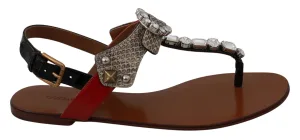 Dolce & Gabbana Leer Ayers Crystal Sandalen Slippers Schoenen