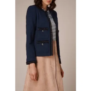 LK Bennett Jk Halyna – Trim Tweed Navy Tweed