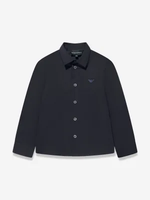 Emporio Armani Jongens Overhemd Met Lange Mouwen In Navy