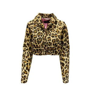 Dsquared2 Leopard Kalfshaar Cropped Jasje