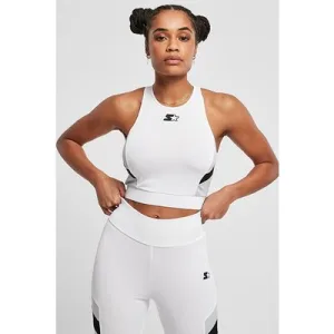 Urban Classics Ladies Starter Sports Cropped Top White/black