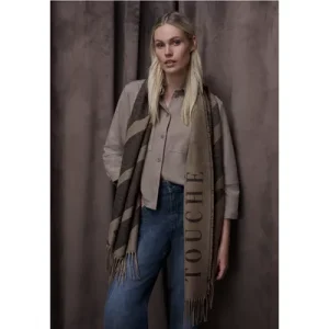 Street One Dames Cosy jacquard sjaal in Bruin