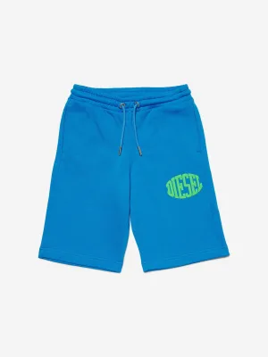 Diesel Jongens Logo Shorts in Blauw