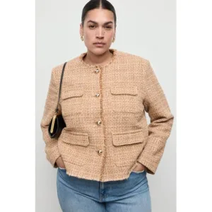 Mango tweed jasje bruin