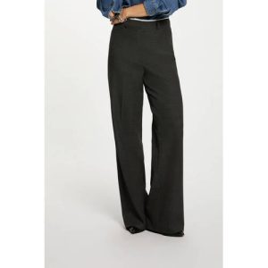 Morgan wide leg high waist casual broek grijs