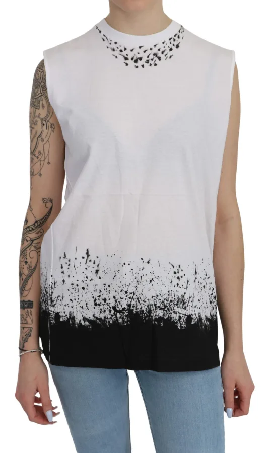 Dsquared2 Vrouwen Wit Mouwloos T-shirt Tank Katoen Top