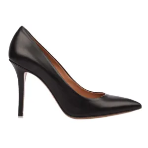 Emporio Armani Dames Leren Stiletto Hak Hoge Hakken (Zwart)