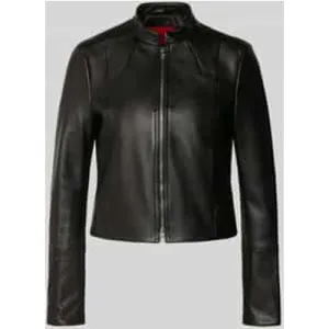 HUGO Regular fit leren jack met verkorte pasvorm, model ‘LASARI’