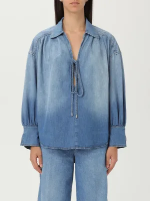 Denim Shirt Relaxed Fit Met Striksluiting
