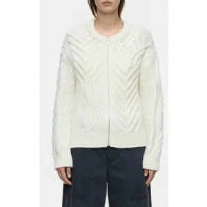 Closed Crew Zip Cardigan Knits Ivory