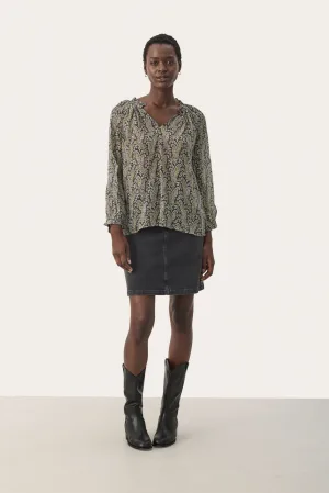 Blouse met lange mouwen Relaxed fit Rosin Paisley Print grey white