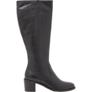 White Stuff Jean Block Heel Long Boot Pure Black
