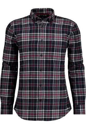 RAGMAN Overhemd grijs/rood, Ruit