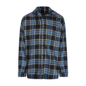 Diesel Heren Geruite Hoodie Shirt (Blauw/Zwart)