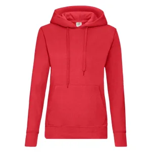 Fruit of the Loom Klassieke Dames Fit Sweatshirt Met Capuchon (Rood)