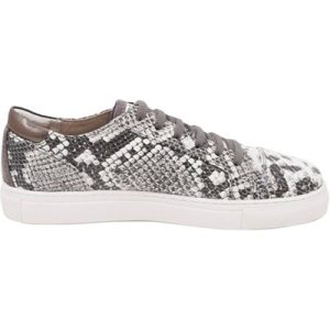 White Stuff Jada Leather Lace Up Trainers Grey Multi