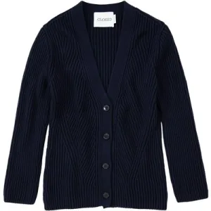 Closed V Cardigan Long Sleeve Knits Dark Night