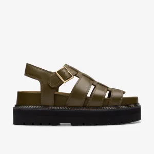 Orianna Twist Donkergroene Lea Sandalen